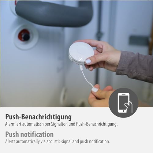 Brennenstuhl Connect Zigbee Wassermelder WM CZ 01 (Wassersensor warnt bei Wasserschäden, sofortige Benachrichtigung per Push-Nachricht und Signalton, für Bad/Küche/Keller, inkl. CR2-Batterie)