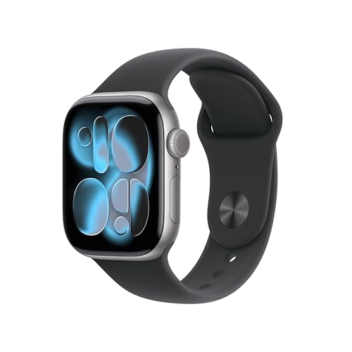 Apple Watch Series 11 GPS + Cellular 42mm Space Grey Aluminium Case with Black Sport Band - S/M view 1