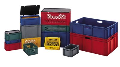 TRANSPORT + contenitore impilabile, in polipropilene, fondo + PARETI dur chbrochen, confezione da 8, 5,5 L, bxlxh auáen 200 X 300 X 1