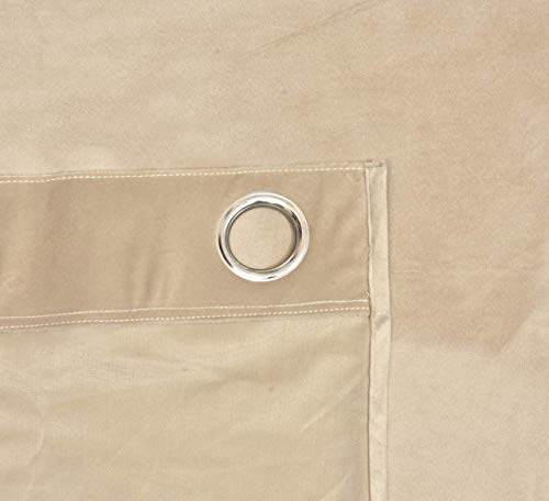 Image of High Sofa Quality Velvet Solid Grommet Room Darkening Eyelet Door Curtains for Living Room (7 Feet, Beige) - Set of 2 Pieces
