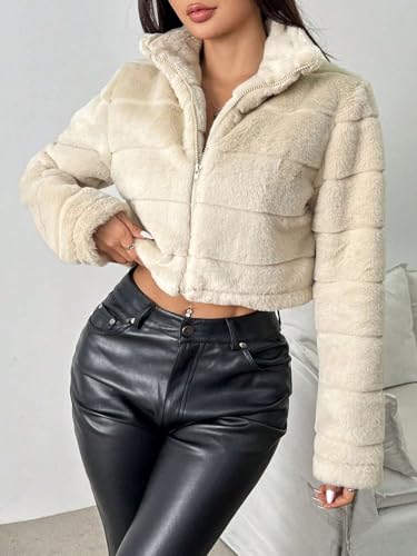Cozy Chic: Apricot Fleece Zip-Up Jacket for Autumn & Winter Delight (Medium) - Image 4