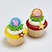 DecoPac Peppa Pig Siblings Rings, Cupcake Decorations Featuring Peppa and George, Blue and Yellow 3D Food Safe Cake Toppers – 24 Pack