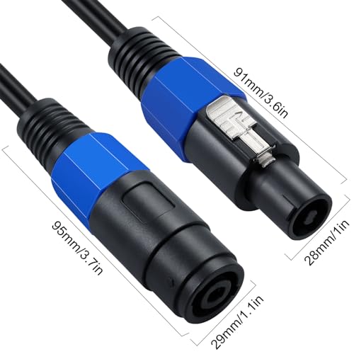Kabel Głośnikowy Męski na żeński, Bezpieczne Połączenie, Szybkie Blokowanie, Kabel Głośnikowy Dużej Mocy, długość 3,3 Stopy
