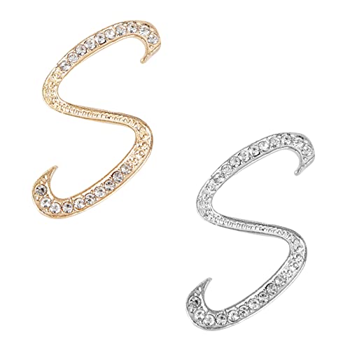 Image of Letter Brooch Pins, Alloy Lapel Pin Gold and Silver for Women, Girls, Men