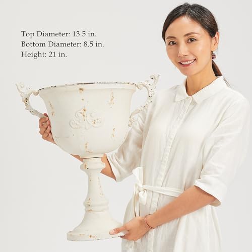 Worthgarden21hmetalurnplanters2packwhiteclassicantiqueironplantpotsdecorativerusticflowerpotsforoutdoorusetraditionalurnplanterforgardenpatiofrontporch Urban Country Home Decor Worth garden 21 h metal urn planters 2 pack white classic antique iron plant pots decorative rustic flower pots for outdoor use traditional urn planter for garden patio front porch urban country home decor