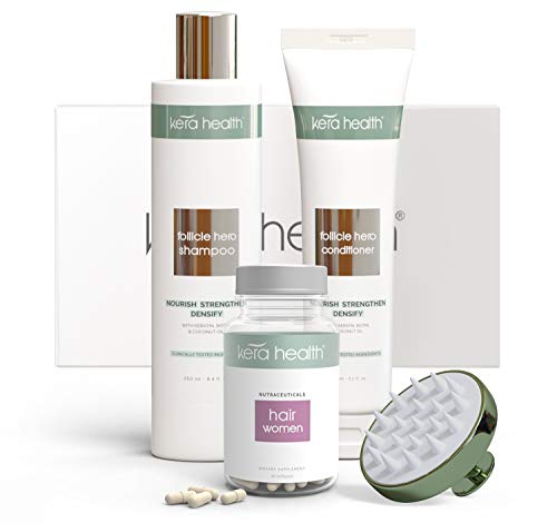 360 Hair Health Plan for Women, Natural Hair Growth Products Set, Biotin Pills for Hair Growth, Biotin Shampoo and Conditioner, and Hair Scalp Massager - Kera Health