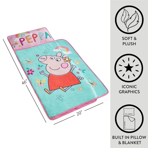 Image of Super Soft Plush Toddler Quilted Nap Mat with Built in Blanket and Pillow