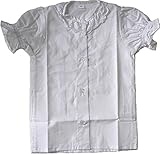 German Wear Kinder Dirndlbluse Dirndl Bluse Trachtenbluse Weiß, Größe:140/146