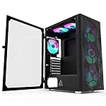 Montech X3 Mesh, 6 Fans - 3X 140mm & 3X 120mm Fixed RGB Lighting Fans, ATX Mid-Tower PC Gaming Case, USB3.0, Door Open Tempered Glass Side Panel, High Airflow, Black - Image 2