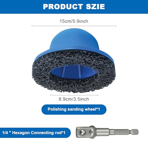 Euablfo Radnabenschleifer Kugelkopfschleifer für Anhängerkupplung, Innen-Ø 90mm Außen-Ø 150mm Nabenschleifer mit 1/2\-Antrieb für Felgenwechsel, Radnabe Reinigen, Rostentfernung