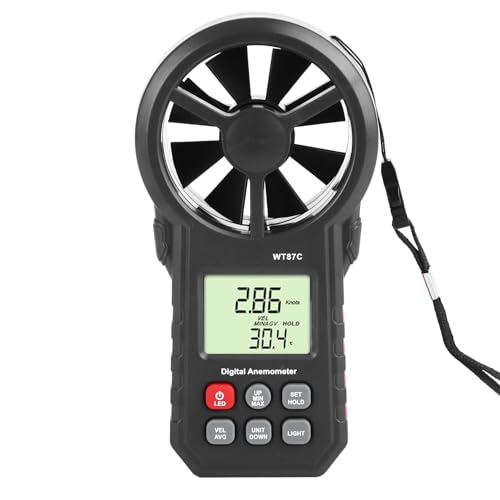 Akozon 屋外愛好家向けのデジタル風速計LCDバックライトディスプレイ風速温度テスター