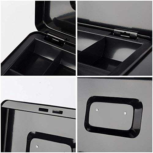 Royal Brands Cash Box with Key Lock, Portable Metal Storage Box, Money Box w/Double Layer 2 Keys for Security, Festivals, Fundraisers, Garage/Yard Sales (Black, XL 12x9.5x4 in)