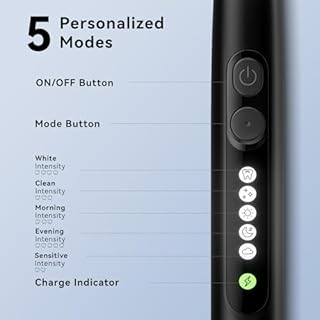 SEAGO Soft Round Electric Toothbrushes with 8 Spin Brush Heads, 5 Cleaning Modes, Rechargeable Sonic Toothbrush with Timer and Travel Case for Adults and Kids(SG-2607-Black