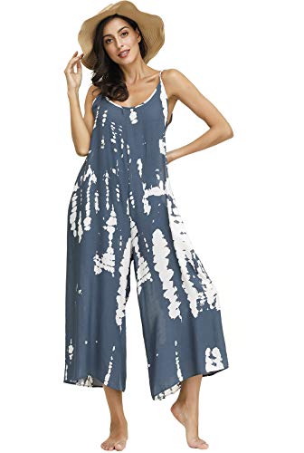 Image of BUENOS NINOS Women's V Neck Floral Maxi Dress Boho Printed Adjustable Spaghetti Strap Ethnic Beach Long Dress with Pockets