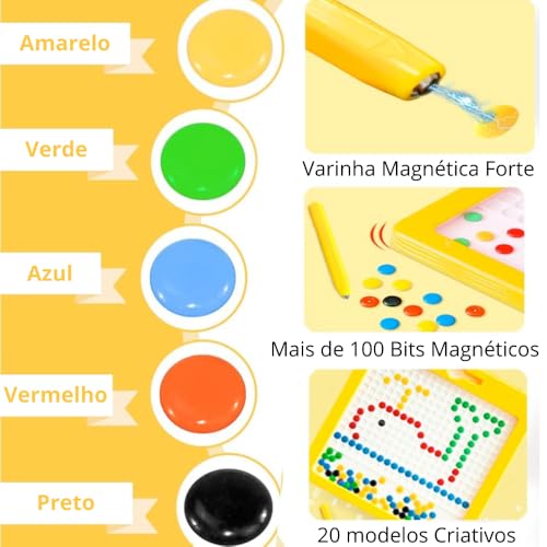 Brinquedo Educacional Quadro Magnético de Desenho Infantil Educacional, Brinquedo Criativo com Canet