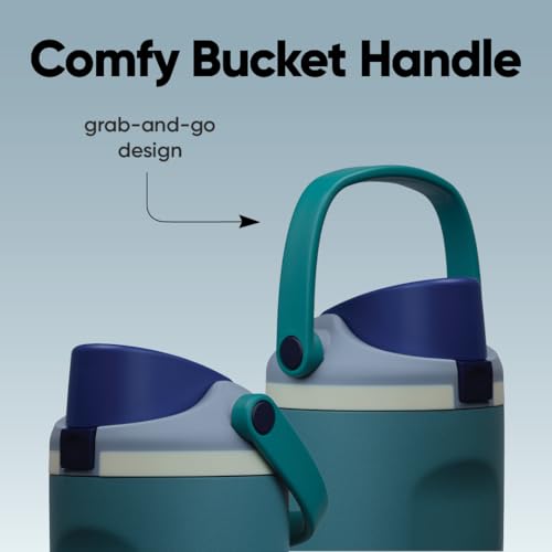 Image of Owala FreeSip Sway Insulated Stainless Steel Water Bottle with Two-Way Spout, Built-In Straw and Bucket Handle, Made for Travel, School, and Sports, 40oz, BPA Free, Leak Proof, Denim