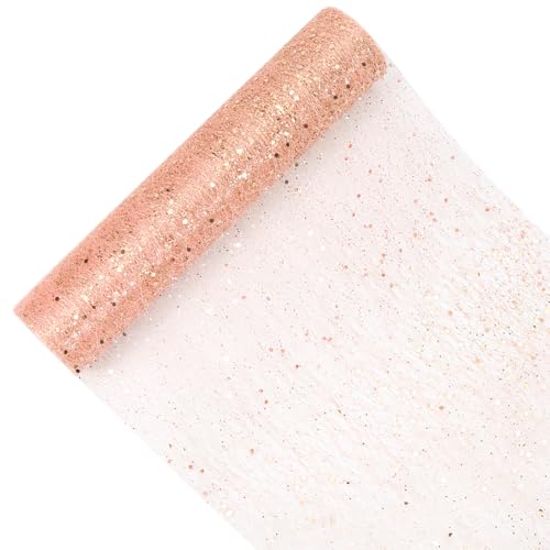 30 CM x 10 Yards Tulle Rouleau Or Rose Bobine