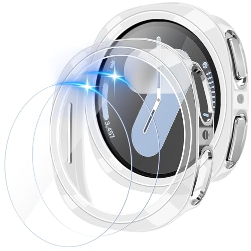 TSOGIA 2 Pack Case with Screen Protector for Samsung Galaxy Watch 9/8 44mm, Screen Protector Case, Hard PC Bumper + HD Anti-Fog Tempered Glass Protective Film, Overall Protective Cover, Clear - image 1