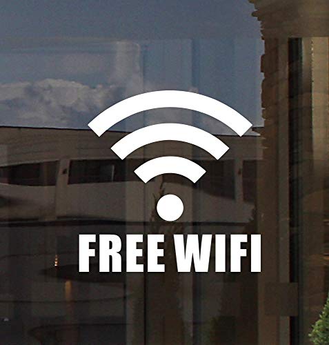 (2 Pack) 4" X 4" White - Free WIFI Sign - UV Resistant