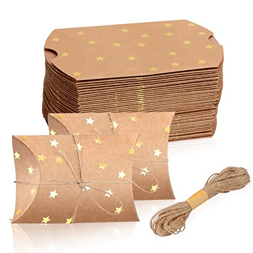 WANGDEFA small kraft pillow boxes with jute string