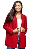 americanas mujer stradivarius primavera 2018 Estilo de ropa: Negocios oodji Ultra Mujer Blazer Holgado de Manga 3/4, Rojo, ES 40 / M