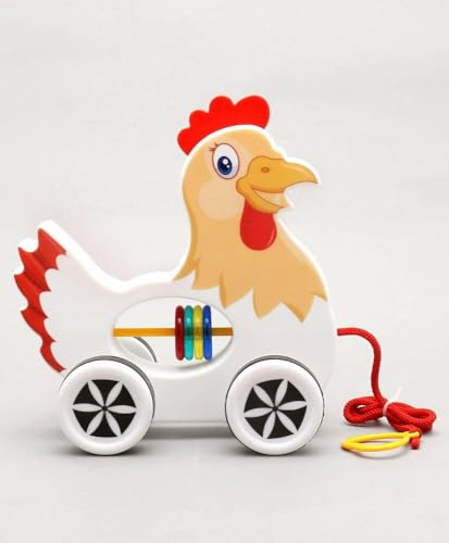 Storio Baby Products Pull Along Toddler Toy, Pull Along Toy with Attractive Design, Developmental Toy for 1 Year Old Girl Boy - Chicken - Image 2 thumbnail