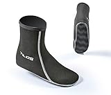 Tilos 3mm Waterproof Neoprene Fin Socks for Scuba Diving, Snorkeling, Swimming, Watersports, Hiking & Many More (Black, Large)
