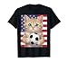 Cute Patriotic Kitten with Soccer Ball Distressed USA Flag T-Shirt