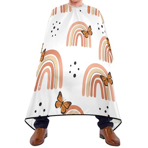 Burbuja Rainbow Butterflies Capa para Barbero, Capa de Corte de Pelo con Cuello Ajustable Impermeable de Poliéster para Adultos Unisex miniatura 2