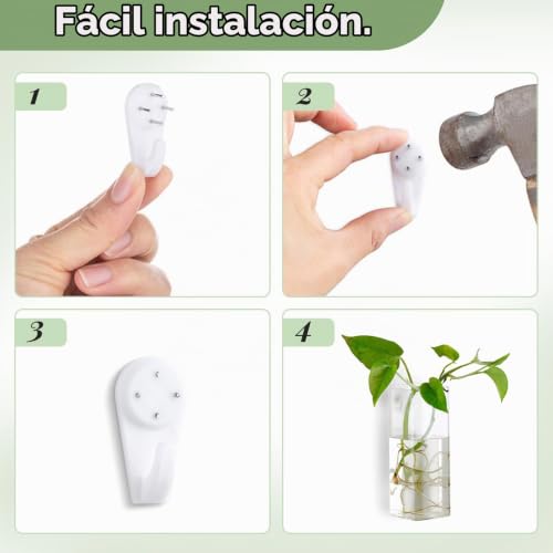Miniatura 5 de Nuptio 4 Piezas De Vidrio De Cristal Colgante De Pared Florero Maceta Terrario Contenedor Maceta