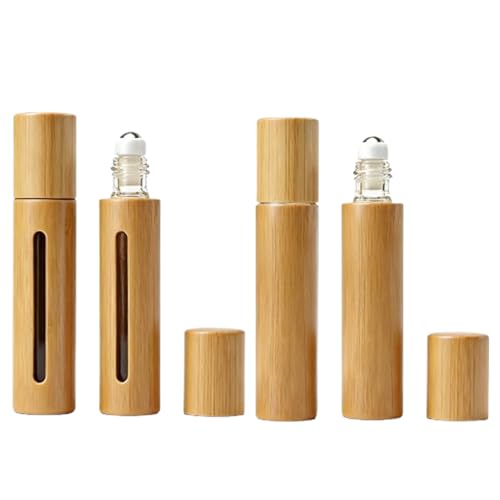 ARFUKA 10ml Roller Bottles for Essential Oils, Bamboo Refill