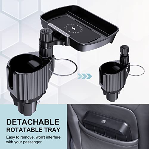 Ofy Car Cup Holder Expander With 15W Max Fast Wireless Charging Tray, All Purpose Dual Cup Holder Compatible With Yeti 20/26/30 Oz, Hydro Flasks 32/40 Oz, Camelbak 32/40 Oz And Large Bottles Mugs #TOP5
