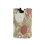  KAAVIYO Feuille De Rosier Floral Grand Panier à Linge Pliage Étanche Rangement Corbeille à Linge avec Poignées pour Maison Buanderie