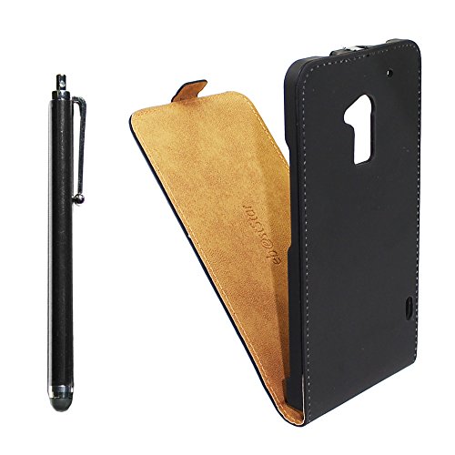 ebestStar   Funda Compatible con HTC One MAX Carcasa Ventana Vista Cover Cuero PU, Funda Libro Billetera + Lápiz, Negro [Aparato: 164.5 x 82.5 x 10.3mm, 5.9'']