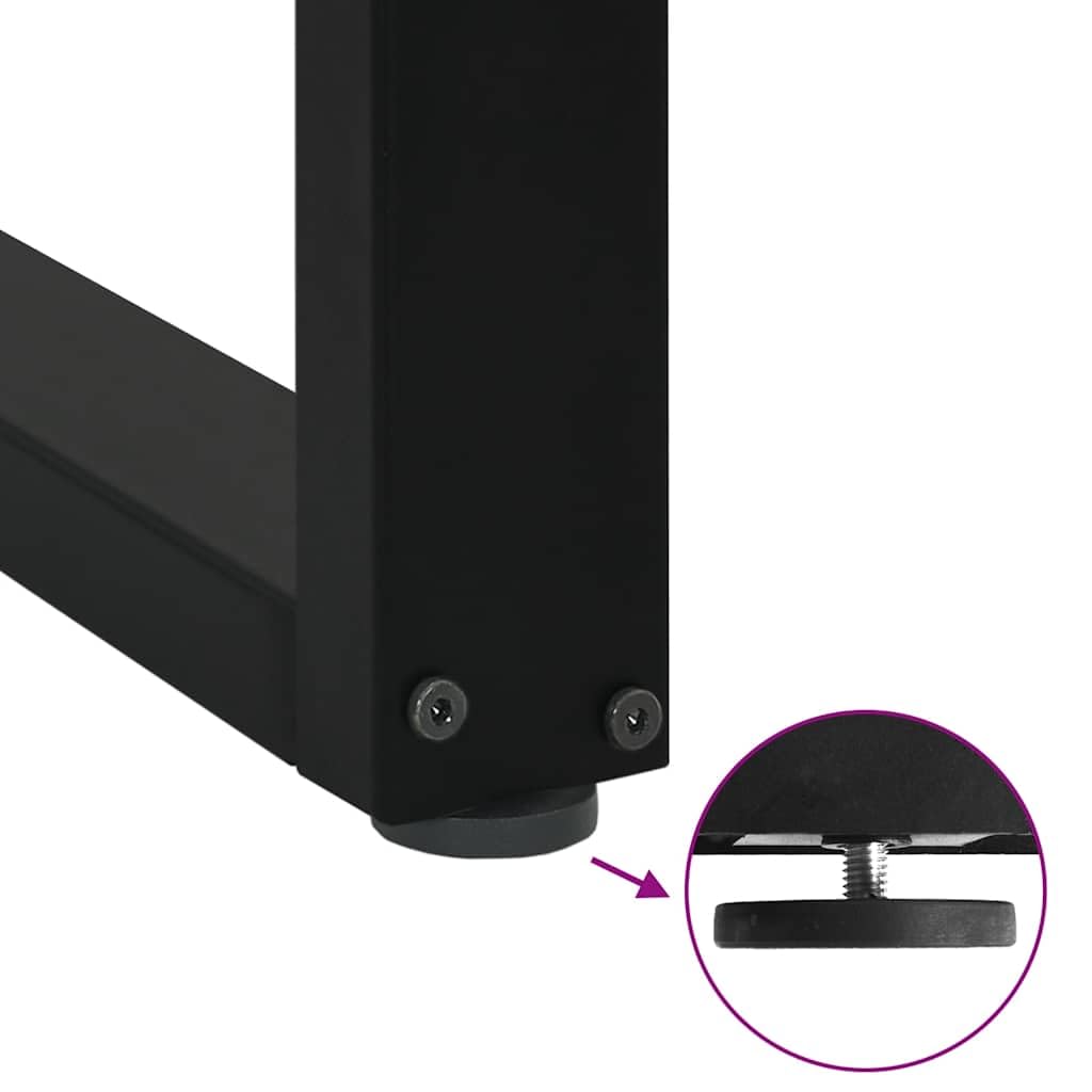 vidaXL Gambe per tavolo da pranzo a forma di U 2 pz nere 80x(72-73) cm in acciaio