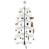 HOHIYA 6.5 Ft Wrought Iron Christmas Tree Alternative 174 Hooks Metal Ornament Display Stand Large Heavy Duty Holiday Decoration Holder for Christmas Halloween Wedding Home Decor Black