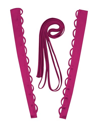 QRBTSCL Womens Wedding Dress Loops Extender Adjustable Fit Satin Corset Back Kit Loops Lace up for Prom Dress Fuchsia 18 Inches