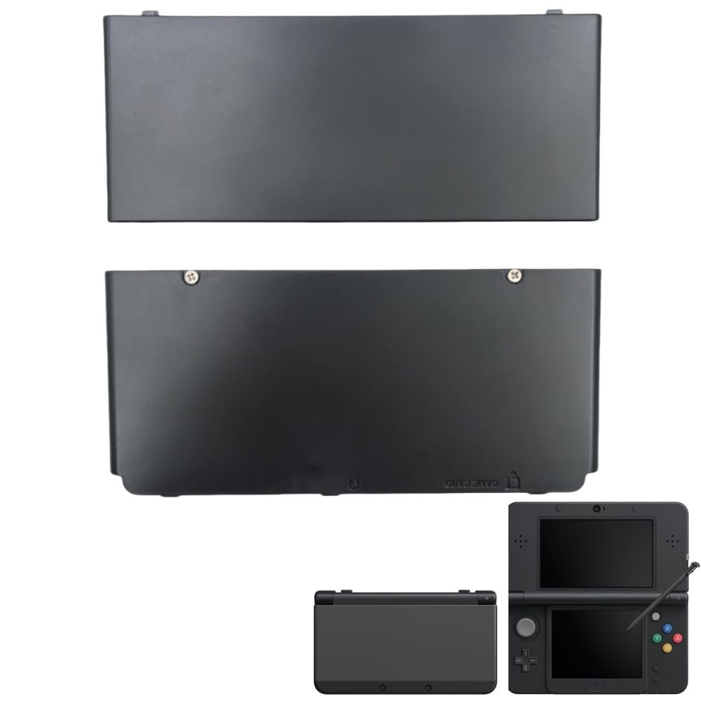 Hzxkqmil Front Back Housing Shell Replacement for Nintendo New 3DS Console | Top/Bottom Cover Plates Faceplate Repair Parts Accessories for NEW 3DS Console (Black)