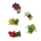 Mini arbustes artificiels : aspect réaliste et finition soignée, bon décor pour bricolage de micro-paysage, mini crafts