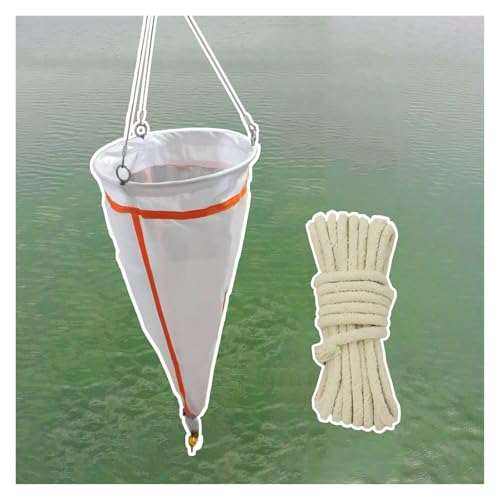 ERRULAN 200 Mesh Plankton Net, 25# Fine Mesh Plankton Collection Net with 5 M Sampling Rope and Bottom Collection Tube, 64?m Aperture Shallow Water Type Plankton Sampling Nets