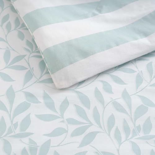 Image of Martha Stewart - Queen Comforter Set, 100% Naturally Soft & Breathable Cotton Bedding, Lightweight for Year Round Comfort, 3 Piece Bed Set with Matching Pillowcases (Copper Vines Blue)