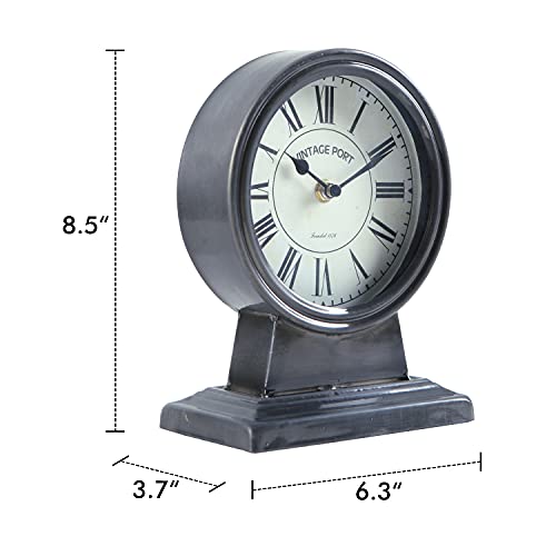 NIKKY HOME Vintage Mantle Clock, Silent Non-Ticking Battery Operated Table Desk Shelf Clock for Living Room Decor