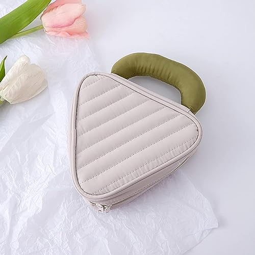 Image of House of Quirk Makeup Organizer Travel Cosmetics Toiletry Bag Macaroon-Colored with Handle (Grey)