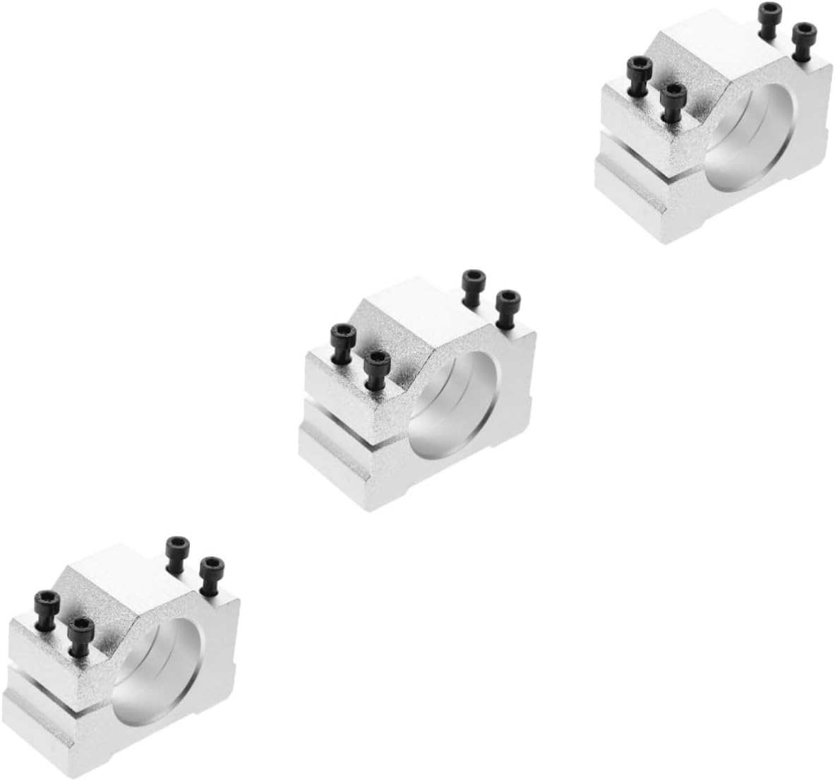 Tofficu 3pcs Spindle Motor Mount Bracket Holder for Engraving Machine Skid Fixed Seat for Spindle Motor Easy Installation Clamp Fixture