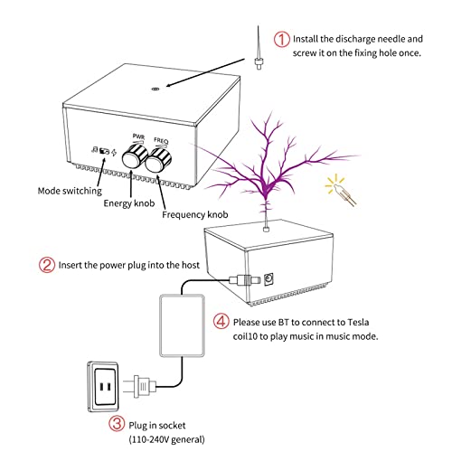 Mini Tesla Coil Speaker, Artificial Lightning With Music, Touchable Spark Gap Arc Generator, Physics Science Teaching Experiment Toy Model #TOP6