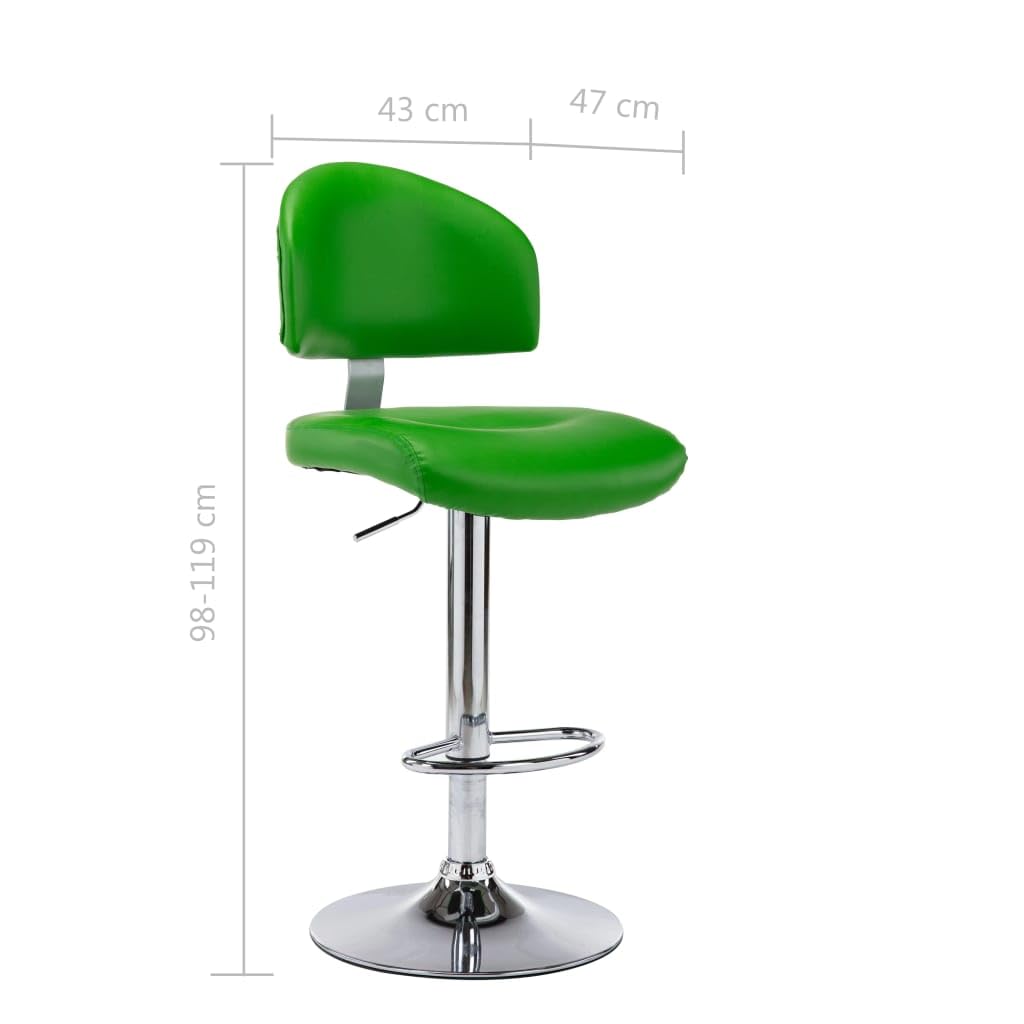 Set di 2 sedie girevoli in finta pelle verde per cucina Island Counter Dining Room