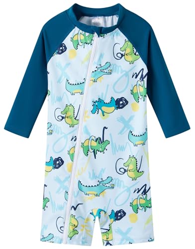Image of UMELOK Baby Boys' Swimsuit Full Zip UPF 50+ Sun Protection Swimwear