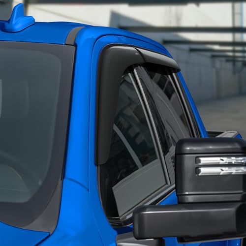 Goodyear Shatterproof Window Deflectors for Chevy Silverado/GMC Sierra 2500HD,3500HD 2020-2026 Crew Cab, Tape-on Rain Guards, Window Visors, Vent Deflector Visor, Car Accessories, 4 pcs.- GY003181LPv2