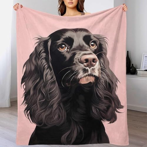 Couverture Cocker Spaniel 3D plaid polaire doux salon - 4