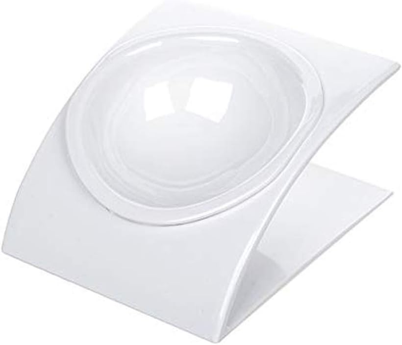 Cat Bowl with Raised Stand, Non-Slip Bottom,Tilted Platform Cat Feeders,Portable Food and Water Bowls,Reduce Neck Pain for Cats and Small Dogs TS-93 (Black)